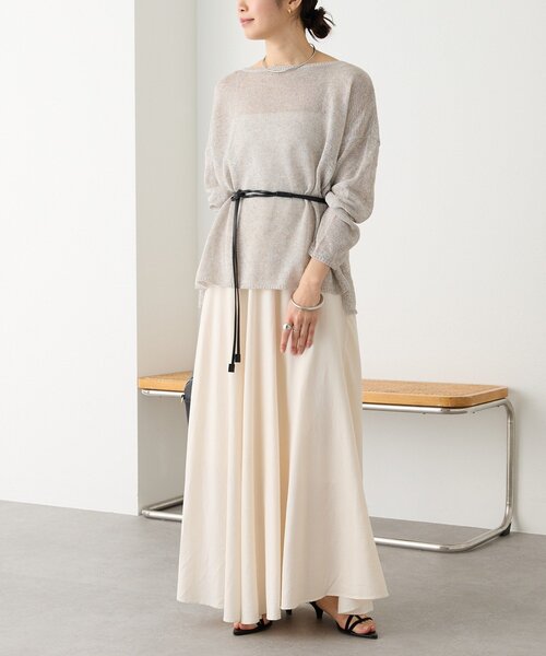 RIVE DROITE（リヴドロワ）の「【軽やか素材】カッセンサーキュラースカート（スカート・レディース・ライトベージュ/グレー系その他/ブラウン・36/38）」の10枚目の写真