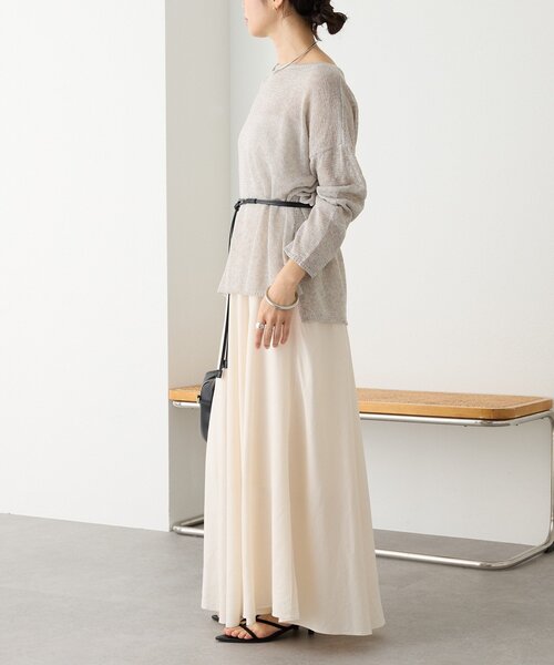 RIVE DROITE（リヴドロワ）の「【軽やか素材】カッセンサーキュラースカート（スカート・レディース・ライトベージュ/グレー系その他/ブラウン・36/38）」の11枚目の写真