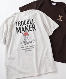 TOM&JERRY（トムアンドジェリー）の「【71】【TOM＆JERRY/トムとジェリー】クイックドライ フロント＆バックプリント クルーネックTシャツ/ワンポイント刺繍/ユニセックス/レディース/メンズ（Ｓ）（Tシャツ/カットソー）」