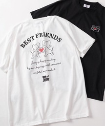 TOM&JERRY（トムアンドジェリー）の「【71】【TOM＆JERRY/トムとジェリー】クイックドライ フロント＆バックプリント クルーネックTシャツ/ワンポイント刺繍/ユニセックス/レディース/メンズ（Ｓ）（Tシャツ/カットソー）」