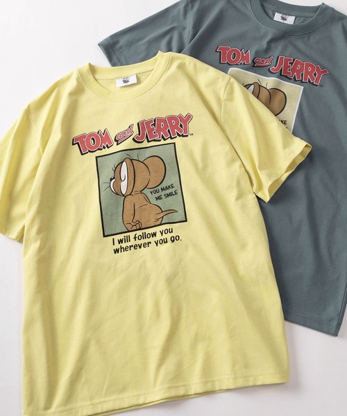 Tom&Jerry(トムアンドジェリー)の「【71】【TOM&JERRY/トムとジェリー】クイックドライ フロント&バックプリント クルーネックTシャツ/ワンポイント刺繍/ユニセックス/レディース/メンズ(S)(Tシャツ/カットソー・レディース・ライトグリーン/ブラック/グレー系/アッシュグレー/チャコールグレー/サックスブルー/ブラウン/ライトグレー系/ホワイト/イエロー/ブルー/ピンク・L/M)」の11枚目の写真