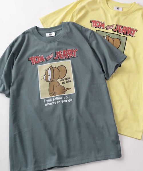 Tom&Jerry(トムアンドジェリー)の「【71】【TOM&JERRY/トムとジェリー】クイックドライ フロント&バックプリント クルーネックTシャツ/ワンポイント刺繍/ユニセックス/レディース/メンズ(S)(Tシャツ/カットソー・レディース・ライトグリーン/ブラック/グレー系/アッシュグレー/チャコールグレー/サックスブルー/ブラウン/ライトグレー系/ホワイト/イエロー/ブルー/ピンク・L/M)」の10枚目の写真