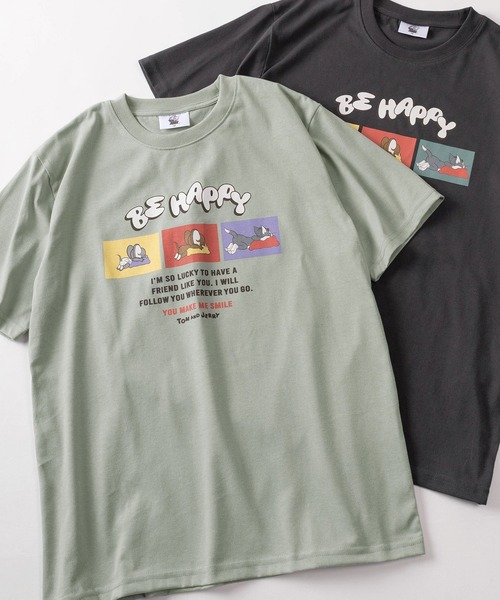 Tom&Jerry(トムアンドジェリー)の「【71】【TOM&JERRY/トムとジェリー】クイックドライ フロント&バックプリント クルーネックTシャツ/ワンポイント刺繍/ユニセックス/レディース/メンズ(S)(Tシャツ/カットソー・レディース・ライトグリーン/ブラック/グレー系/アッシュグレー/チャコールグレー/サックスブルー/ブラウン/ライトグレー系/ホワイト/イエロー/ブルー/ピンク・L/M)」の8枚目の写真