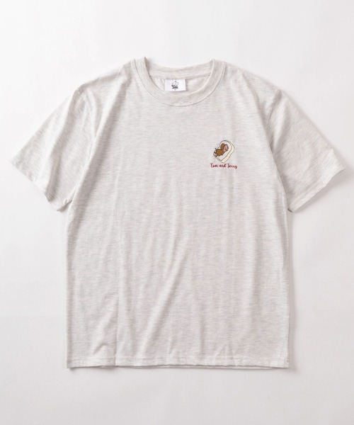 Tom&Jerry(トムアンドジェリー)の「【71】【TOM&JERRY/トムとジェリー】クイックドライ フロント&バックプリント クルーネックTシャツ/ワンポイント刺繍/ユニセックス/レディース/メンズ(S)(Tシャツ/カットソー・レディース・ライトグリーン/ブラック/グレー系/アッシュグレー/チャコールグレー/サックスブルー/ブラウン/ライトグレー系/ホワイト/イエロー/ブルー/ピンク・L/M)」の13枚目の写真