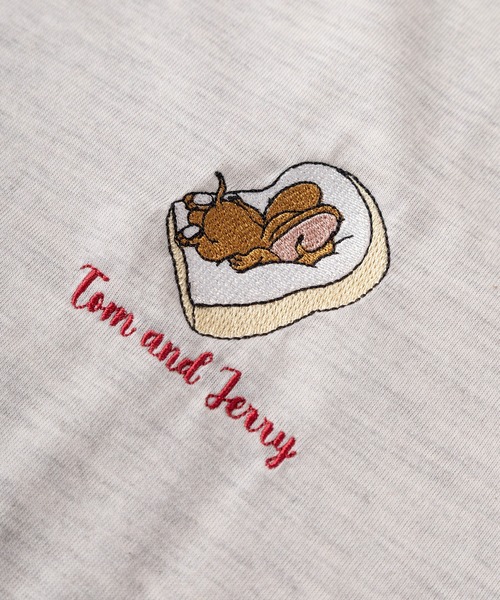 Tom&Jerry(トムアンドジェリー)の「【71】【TOM&JERRY/トムとジェリー】クイックドライ フロント&バックプリント クルーネックTシャツ/ワンポイント刺繍/ユニセックス/レディース/メンズ(S)(Tシャツ/カットソー・レディース・ライトグリーン/ブラック/グレー系/アッシュグレー/チャコールグレー/サックスブルー/ブラウン/ライトグレー系/ホワイト/イエロー/ブルー/ピンク・L/M)」の15枚目の写真