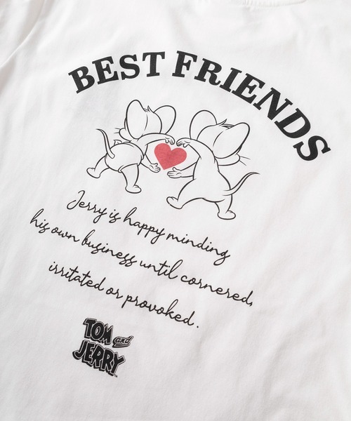 Tom&Jerry(トムアンドジェリー)の「【71】【TOM&JERRY/トムとジェリー】クイックドライ フロント&バックプリント クルーネックTシャツ/ワンポイント刺繍/ユニセックス/レディース/メンズ(S)(Tシャツ/カットソー・レディース・ライトグリーン/ブラック/グレー系/アッシュグレー/チャコールグレー/サックスブルー/ブラウン/ライトグレー系/ホワイト/イエロー/ブルー/ピンク・L/M)」の22枚目の写真