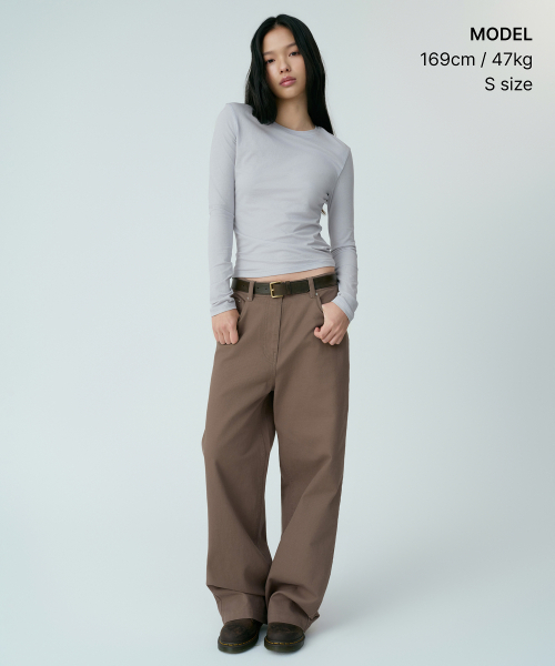 MUSINSA STANDARD WOMAN（ムシンサスタンダードウーマン）の「ウィメンズシアースリム長袖Tシャツ[ブルーグレー]（Tシャツ/カットソー・レディース・その他・LARGE/X-SMALL/SMALL/MEDIUM）」の4枚目の写真