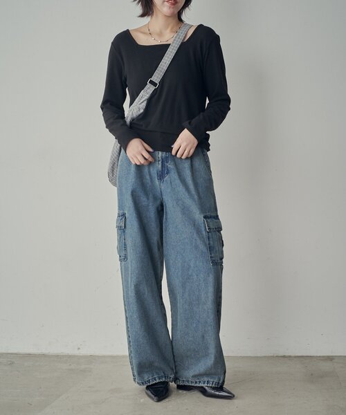 goocy（グーシー）の「チェックラウンドショルダーバッグ（ショルダーバッグ・レディース・グレー/ネイビー・FREE）」の9枚目の写真