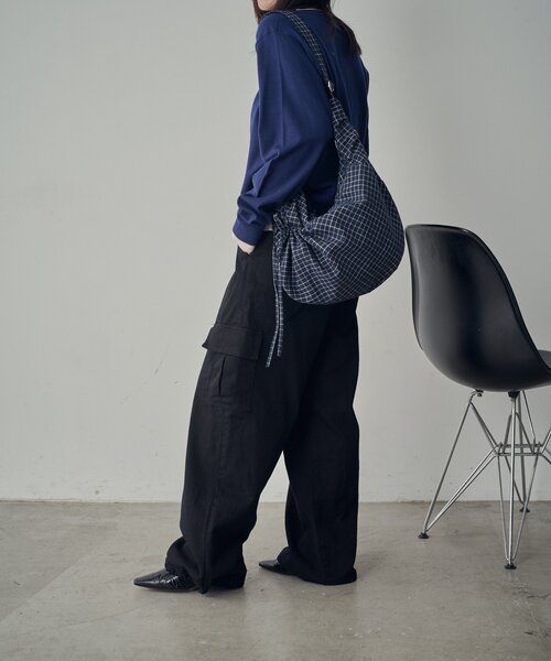 goocy（グーシー）の「チェックラウンドショルダーバッグ（ショルダーバッグ・レディース・グレー/ネイビー・FREE）」の13枚目の写真