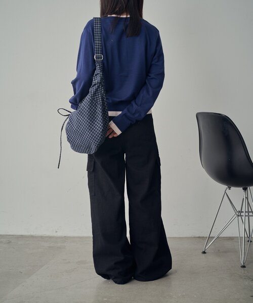 goocy（グーシー）の「チェックラウンドショルダーバッグ（ショルダーバッグ・レディース・グレー/ネイビー・FREE）」の14枚目の写真