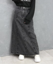 CECIL McBEE（セシルマクビー）の「9.5ozデニムフロントフリンジロングスカート（スカート）」