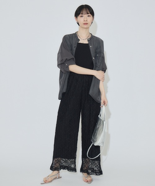 Paradise Picnic（パラダイスピクニック）の「33℃ テンセルデニム切替シャツ（シャツ/ブラウス・レディース・ブラック/ブルー・FREE）」の3枚目の写真