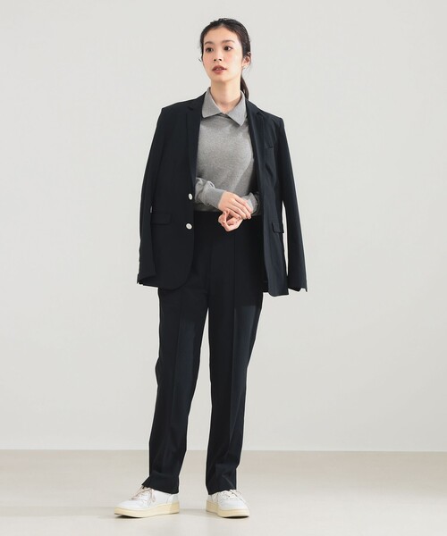 Demi-Luxe BEAMS（デミルクス ビームス）の「AK+1 / ポロカラー プルオーバー（ニット/セーター・レディース・グレー/ネイビー・ONE SIZE）」の6枚目の写真