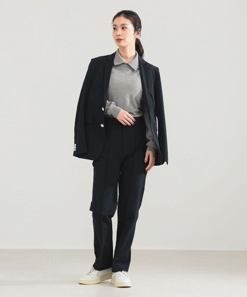 Demi-Luxe BEAMS（デミルクス ビームス）の「AK+1 / ポロカラー プルオーバー（ニット/セーター・レディース・グレー/ネイビー・ONE SIZE）」の7枚目の写真