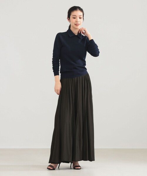 Demi-Luxe BEAMS（デミルクス ビームス）の「AK+1 / ポロカラー プルオーバー（ニット/セーター・レディース・グレー/ネイビー・ONE SIZE）」の10枚目の写真