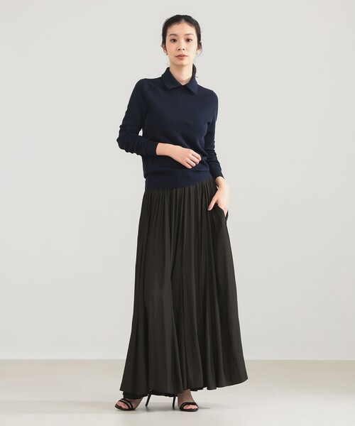 Demi-Luxe BEAMS（デミルクス ビームス）の「AK+1 / ポロカラー プルオーバー（ニット/セーター・レディース・グレー/ネイビー・ONE SIZE）」の11枚目の写真