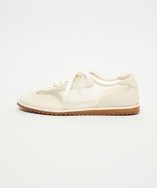 ODETTE E ODILE（オデットエオディール）の「シアーレースアップ スニーカー20（スニーカー・レディース・ナチュラル/ブラック・24.5cm/24cm/23.5cm/23cm/22.5cm）」の2枚目の写真