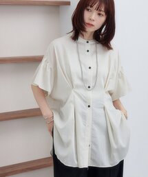 【WEB限定】タックデザインオーバー半袖シャツ