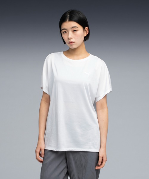 PUMA(プーマ)の「PUMA プーマ ウィメンズ トレーニング TAD ミッドサイズ ロゴ 半袖 Tシャツ(Tシャツ/カットソー・レディース・ホワイト/ネイビー/ダークグレー・MEDIUM/SMALL/X-LARGE/LARGE)」の1枚目の写真