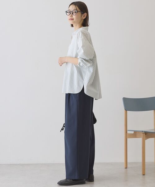 【WHITE】<ASTRAET>バックギャザー スキッパー ノースリーブブラウス WHITE】<ASTRAET>バックギャザー スキッパー ノースリーブブラウス