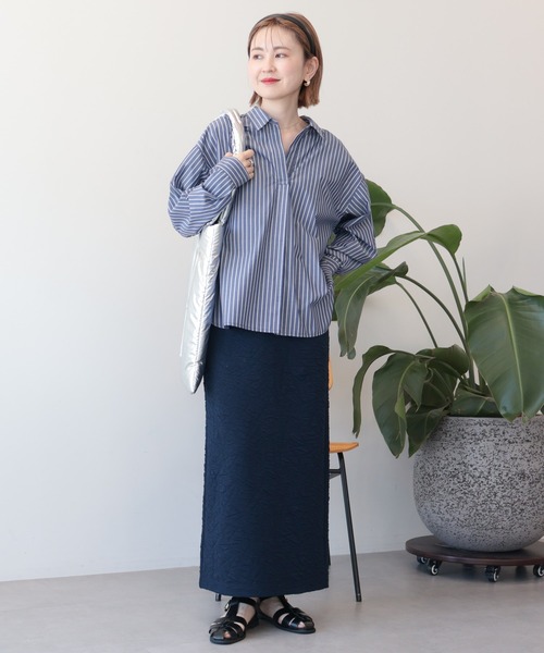 AMERICAN HOLIC(アメリカンホリック)の「【イージーケア】バックギャザースキッパーシャツ(シャツ/ブラウス・レディース・ブルー系その他4/ホワイト系その他6/ブルー系その他7・L/M)」の10枚目の写真