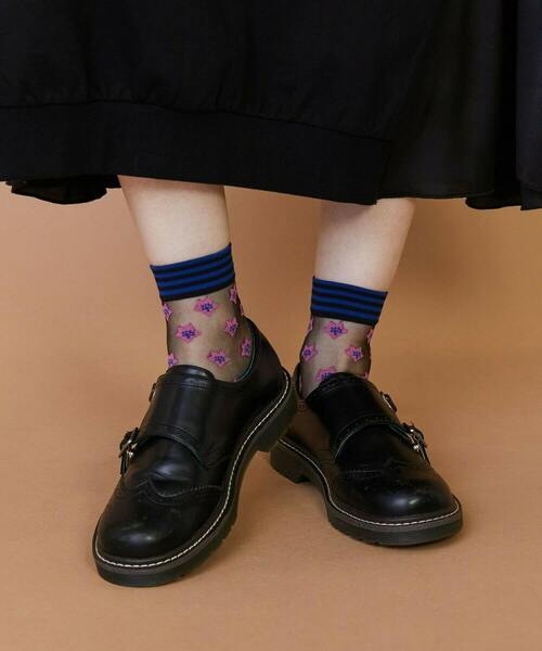 FRAPBOIS（フラボア）の「スルーサクラソックス（ソックス/靴下・レディース・ピンク/ネイビー/イエロー・FREE）」の2枚目の写真