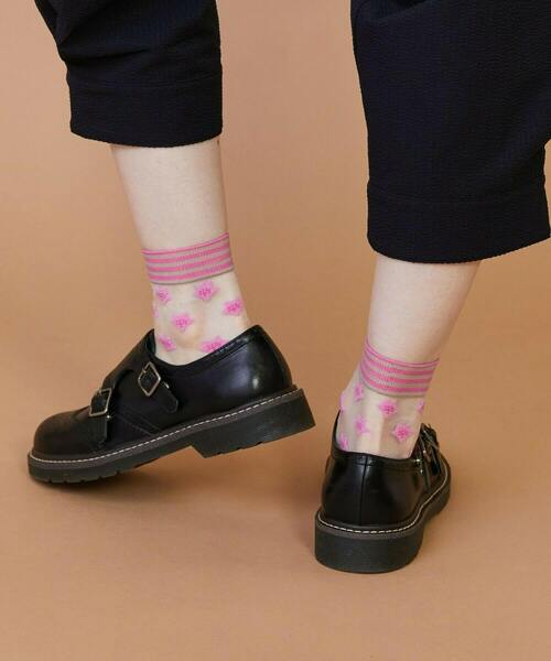 FRAPBOIS（フラボア）の「スルーサクラソックス（ソックス/靴下・レディース・ピンク/ネイビー/イエロー・FREE）」の7枚目の写真