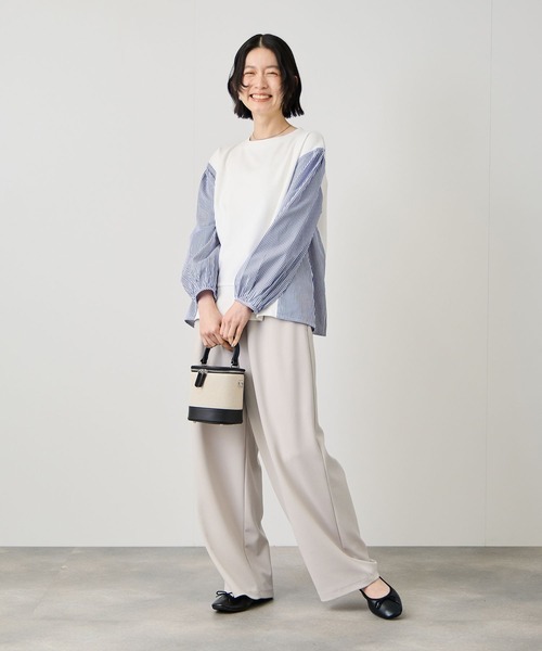 Mac-House(マックハウス)の「Idnes ジョーゼット カーブパンツ(その他パンツ・レディース・ブラック/グレイッシュベージュ/ベージュ・M/L)」の9枚目の写真