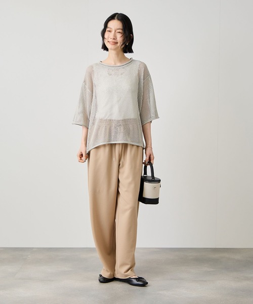 Mac-House(マックハウス)の「Idnes ジョーゼット カーブパンツ(その他パンツ・レディース・ブラック/グレイッシュベージュ/ベージュ・M/L)」の10枚目の写真