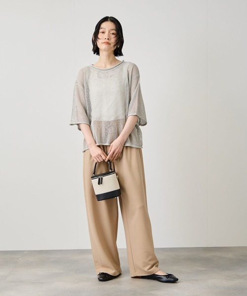 Mac-House(マックハウス)の「Idnes ジョーゼット カーブパンツ(その他パンツ・レディース・ブラック/グレイッシュベージュ/ベージュ・M/L)」の11枚目の写真