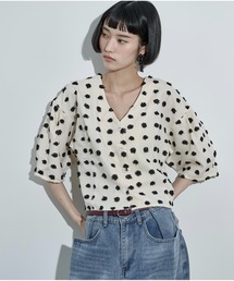 THE YOn（ザヨン）の「2wayドットジャガードタックスリーブクロップドブラウス（シャツ/ブラウス）」
