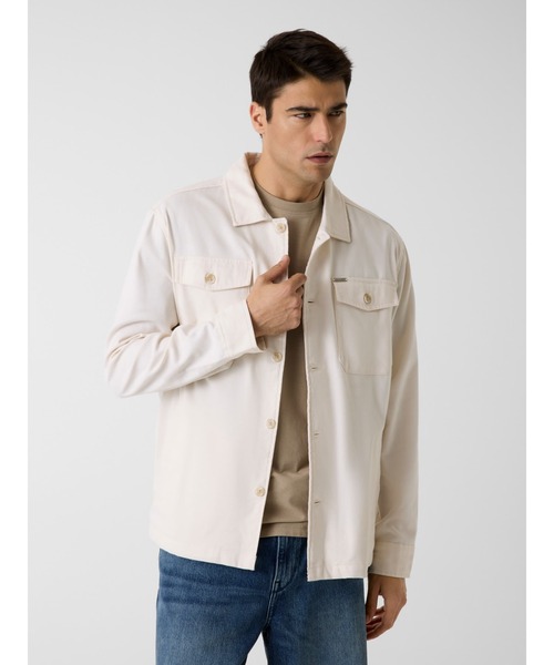 Guess(ゲス)の「PAOLO Cotton Blend Overshirt シャツ ジャケット(シャツ/ブラウス・メンズ・ホワイト・SMALL/MEDIUM/LARGE/X-LARGE)」の1枚目の写真