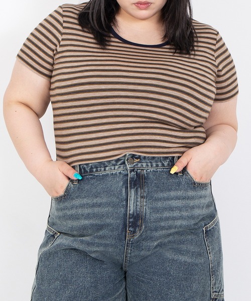 PUNYUS（プニュズ）の「ボーダーＵネックトップス（Tシャツ/カットソー・レディース・ネイビー/ブラウン/レッド・3/5/2/1/4）」の21枚目の写真