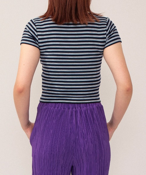 PUNYUS(プニュズ)の「【NEW SIZE】ボーダーUネックトップス(Tシャツ/カットソー・レディース・ネイビー/ブラウン/レッド・3/5/2/1/4)」の15枚目の写真