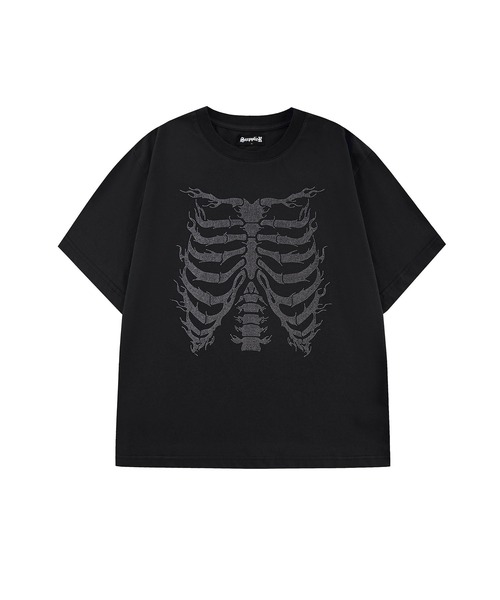 SUPPLIER(サプライヤー)の「Tシャツ|Rhinestone Fire Bones Tee|SUPPLIER(Tシャツ/カットソー・メンズ・ブラック/グリーン系カモフラージュ・MEDIUM/SMALL/X-LARGE/LARGE)」の19枚目の写真