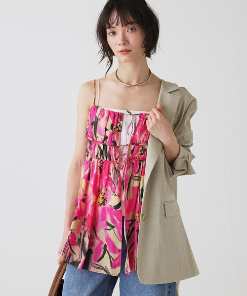 BABYLONE(バビロン)の「花柄キャミチュニック(キャミソール・レディース・ピンク・フリー)」の1枚目の写真