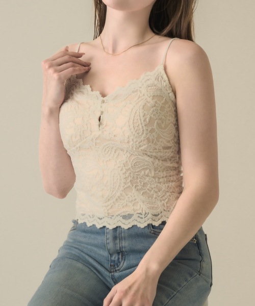 muku(ムク)の「ALL LACECAMISOLE/in bra(キャミソール・レディース・アイボリー/ブラック・FREE)」の21枚目の写真
