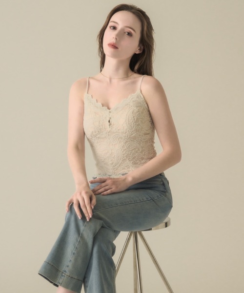 muku(ムク)の「ALL LACECAMISOLE/in bra(キャミソール・レディース・アイボリー/ブラック・FREE)」の13枚目の写真