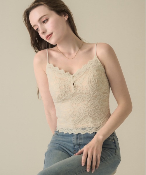 muku(ムク)の「ALL LACECAMISOLE/in bra(キャミソール・レディース・アイボリー/ブラック・FREE)」の10枚目の写真