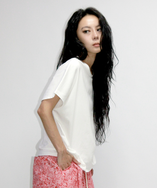 DEMARC(ドゥマーク)の「Standard Fit Solid French T-Shirt White(Tシャツ/カットソー・レディース・ホワイト・MEDIUM/LARGE)」の5枚目の写真
