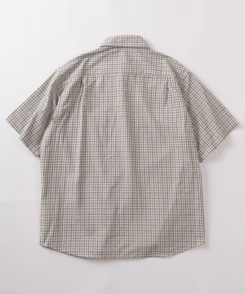 make a ray!(メイク ア レイ!)の「【82】先染め ミニチェック ストライプ レギュラーカラー 半袖シャツ/ワークシャツ/ユニセックス/レディース/メンズ(シャツ/ブラウス・メンズ・ホワイト/チャコールグレー/サックスブルー/ネイビー・L/M)」の8枚目の写真