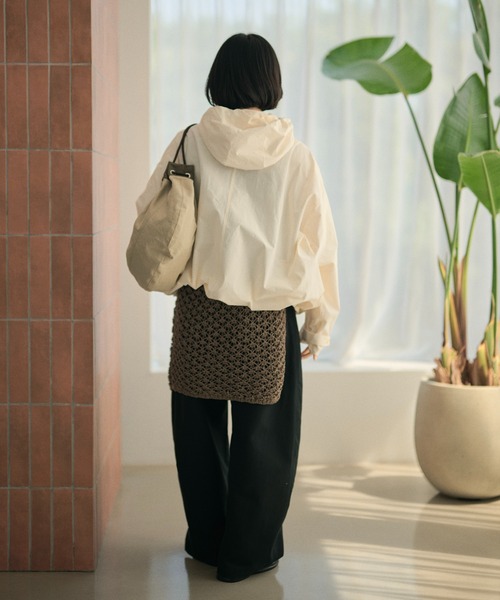 LAULEN(ローレン)の「balloon hem zip up hooded blouson /裾バルーンジップアップフーデッドブルゾン(ブルゾン・レディース・アイボリー・FREE)」の14枚目の写真