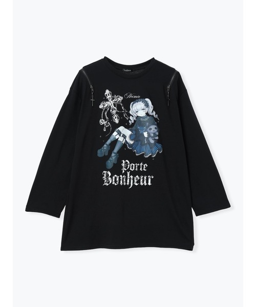NOEMIE(ノエミー)の「ロンリードールTシャツ(Tシャツ/カットソー・レディース・ネイビー/ワインレッド・M)」の10枚目の写真