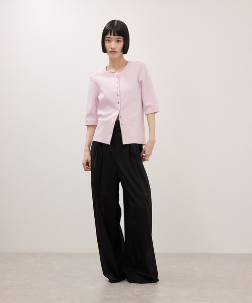 ADAM ET ROPE'(アダムエロペ)の「【定番】TWシアートロタックパンツ/接触冷感/防シワ(スラックス・レディース・サックスブルー/ブラック/ベージュ・36/34/38)」の4枚目の写真