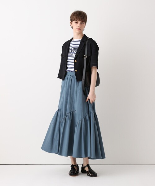 allureville(アルアバイル)の「カラミショートジャケット(テーラードジャケット・レディース・ネイビー/オフホワイト・2)」の15枚目の写真