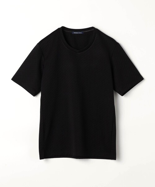 NICOLE selection(ニコルセレクション)の「バイアスダブルジャカードVネックカットソー(Tシャツ/カットソー・メンズ・ブラック/ホワイト/ライトグレー/ネイビー・M/L/XL)」の13枚目の写真