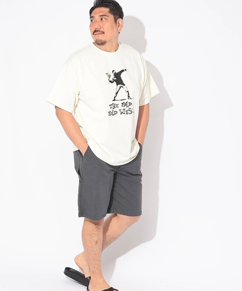 SAKAZEN(サカゼン)の「Tシャツ 半袖 メンズ 大きいサイズ クルーネック カットソー FLOWER THROWER BRANDALISED (ブランダライズド)(Tシャツ/カットソー・メンズ・ブラック/ホワイト・X1(3L~4L)/X2(4L~5L)/X3(6L~7L))」の5枚目の写真