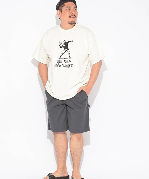 SAKAZEN(サカゼン)の「Tシャツ 半袖 メンズ 大きいサイズ クルーネック カットソー FLOWER THROWER BRANDALISED (ブランダライズド)(Tシャツ/カットソー・メンズ・ブラック/ホワイト・X1(3L~4L)/X2(4L~5L)/X3(6L~7L))」の6枚目の写真