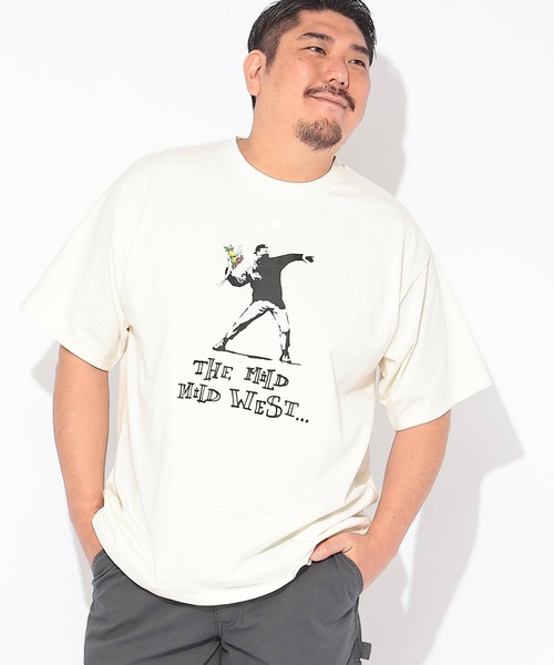 SAKAZEN(サカゼン)の「Tシャツ 半袖 メンズ 大きいサイズ クルーネック カットソー FLOWER THROWER BRANDALISED (ブランダライズド)(Tシャツ/カットソー・メンズ・ブラック/ホワイト・X1(3L~4L)/X2(4L~5L)/X3(6L~7L))」の7枚目の写真