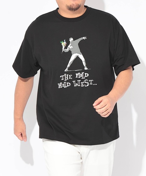 SAKAZEN(サカゼン)の「Tシャツ 半袖 メンズ 大きいサイズ クルーネック カットソー FLOWER THROWER BRANDALISED (ブランダライズド)(Tシャツ/カットソー・メンズ・ブラック/ホワイト・X1(3L~4L)/X2(4L~5L)/X3(6L~7L))」の9枚目の写真